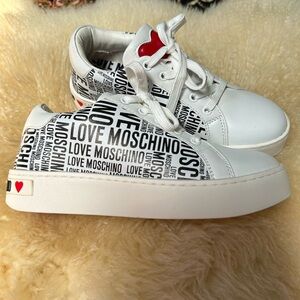 Love Moschino black and white sneakers. NWOT